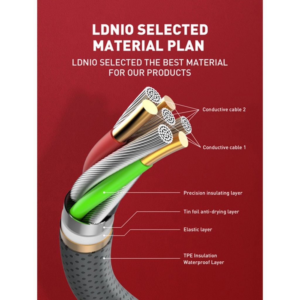 LDNIO LS442 TPE USB To Type-C Fast Charge Cable (2m)