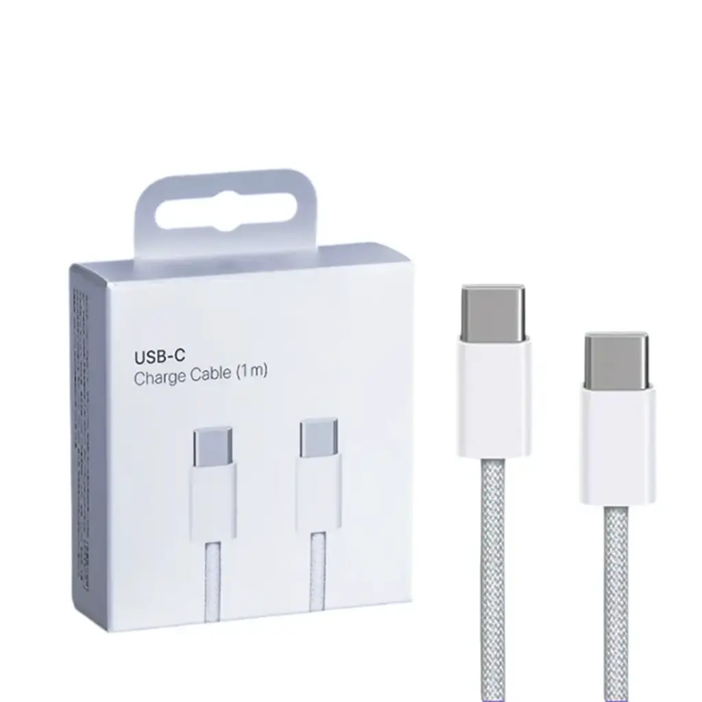 USB-C To USB-C Cable for iPhone 16 Series in Packaging 60W – Knit Texture (1M)
