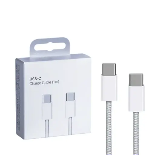 USB-C To USB-C Cable for iPhone 16 Series in Packaging 60W – Knit Texture (1M)
