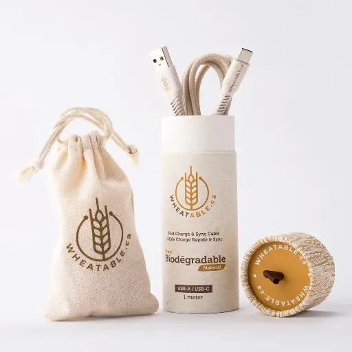 Wheatable USB-C To USB-C PD Cable – (Biodegradable)