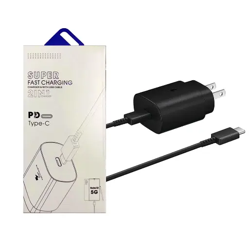 Samsung 2 In 1 Super Fast Charger (Type-C 25W Plug & 3A Cable) – Black

